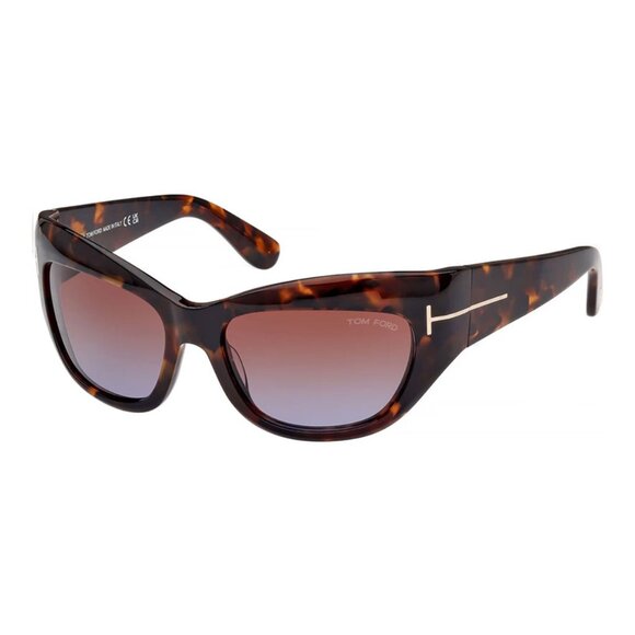 NEW TOM FORD WOMEN BROWN CAT EYE SUNGLASSES
